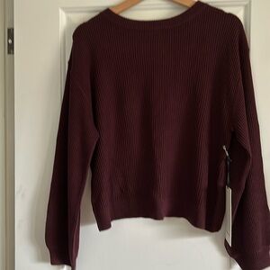 NWT: Lulu Burgundy Reversible Crossover Sweater